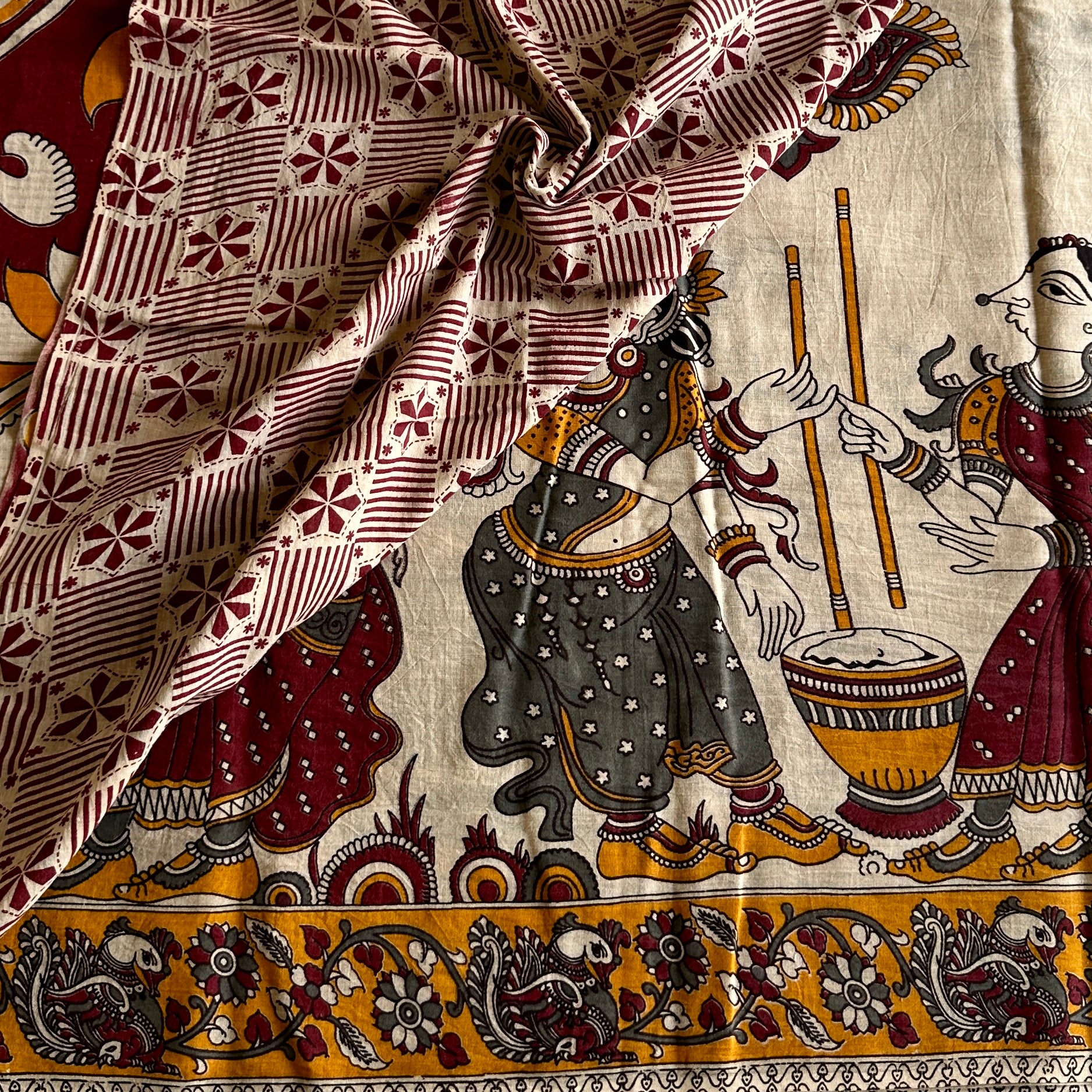 Kalamkari Printed Soft Cotton in Earthy Shades & Beautiful Prints