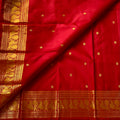 Perfect Red Kanjeevaram Pure Zari Silk Saree With Designer Peacock Borders