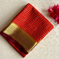 Classic Rust with Espresso Brown Checkered Mysore Silk
