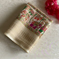 Ivory Softest Lightweight Beauty With Rani Pink Elephant Border & Rich Pallu