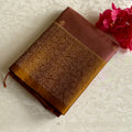 Dusky Mauve Designer Pure Silk Saree With Antique Gold Pallu