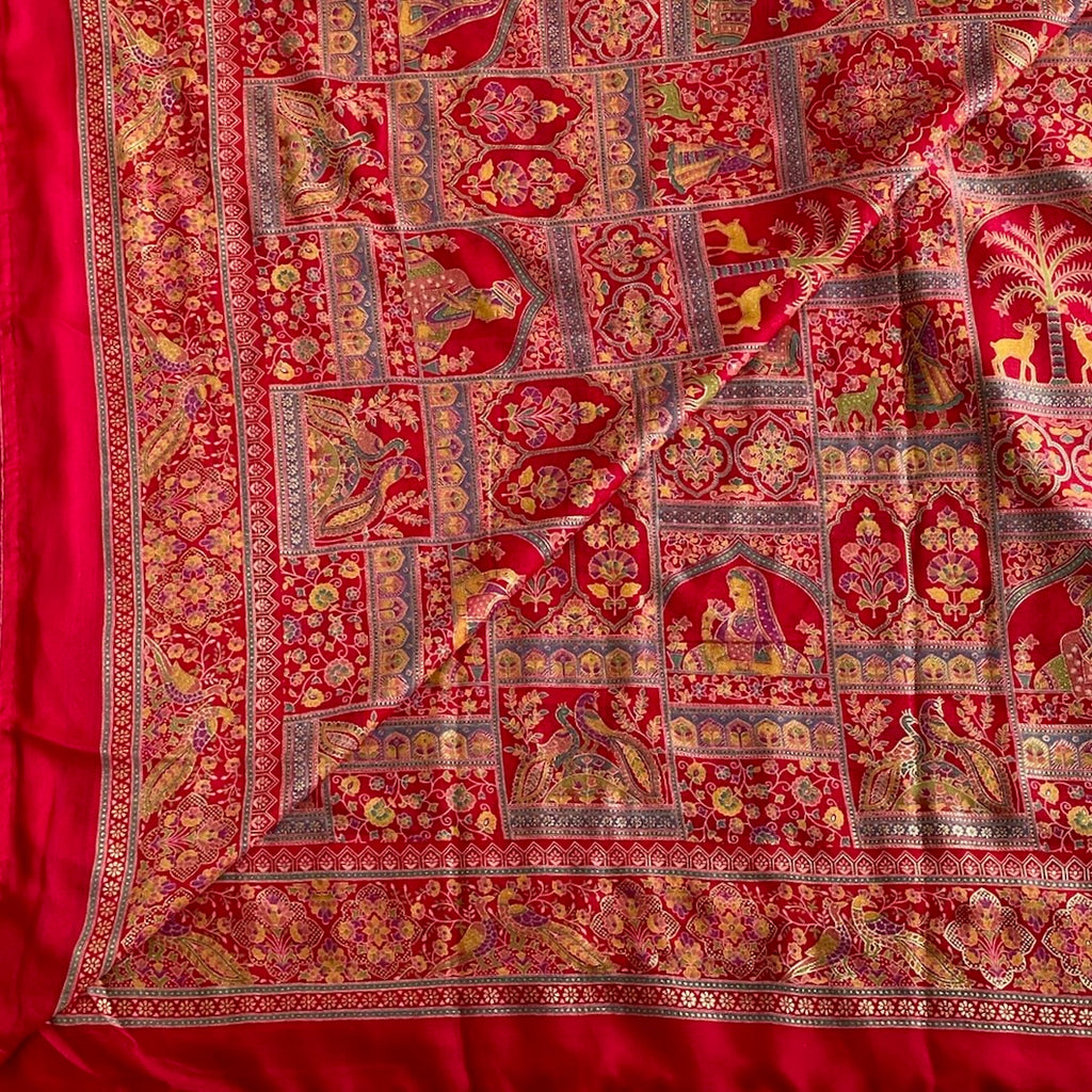 Rani Pink Softest Festive Stunner with Beautiful Printed Work