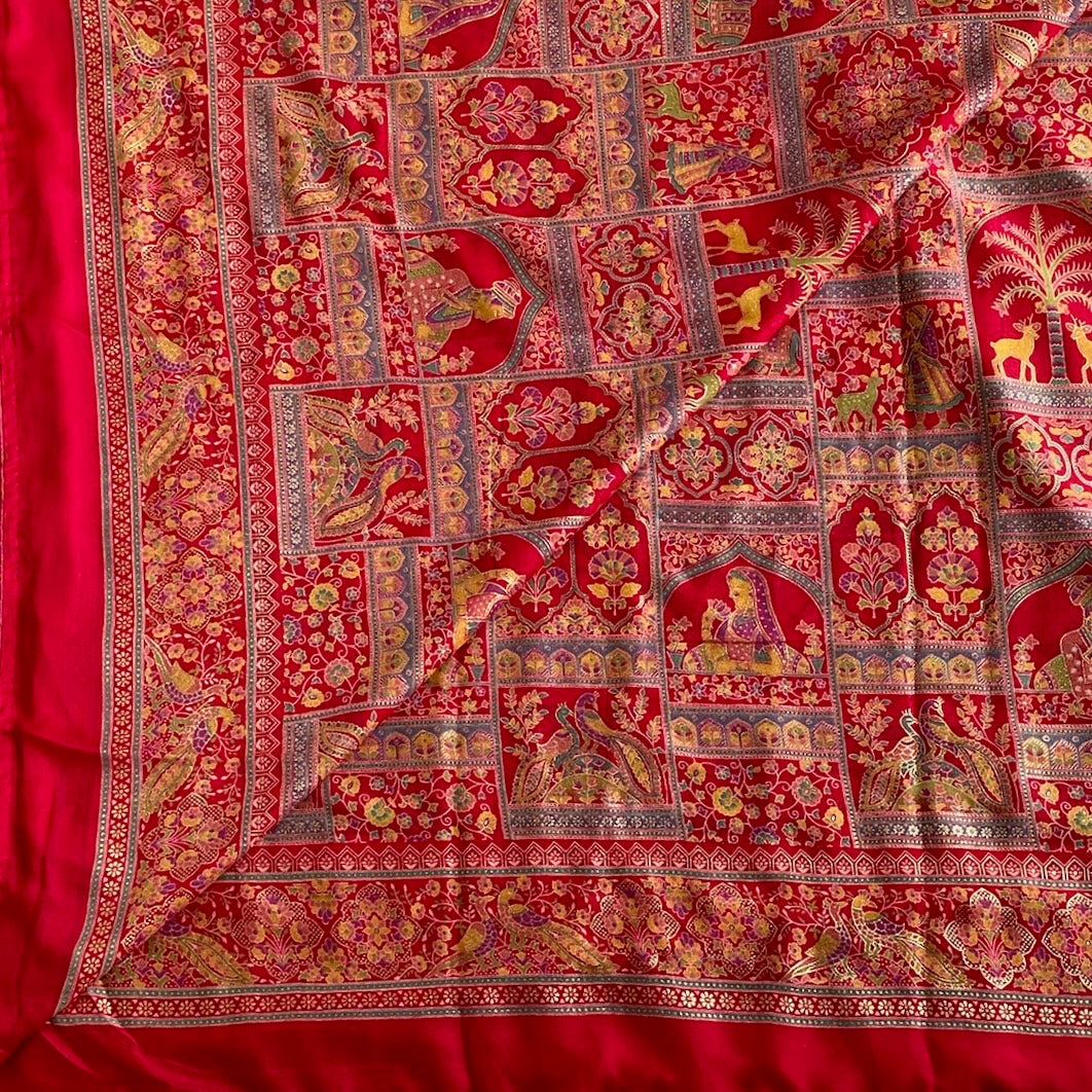 Rani Pink Softest Festive Stunner with Beautiful Printed Work