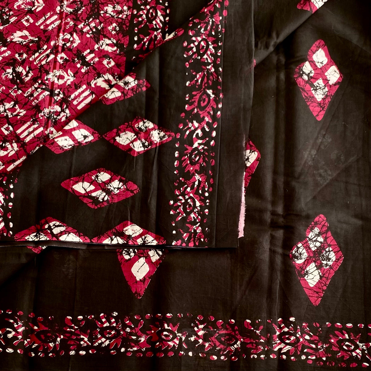 Charcoal Black With Handblock Batik Printed Soft Cotton