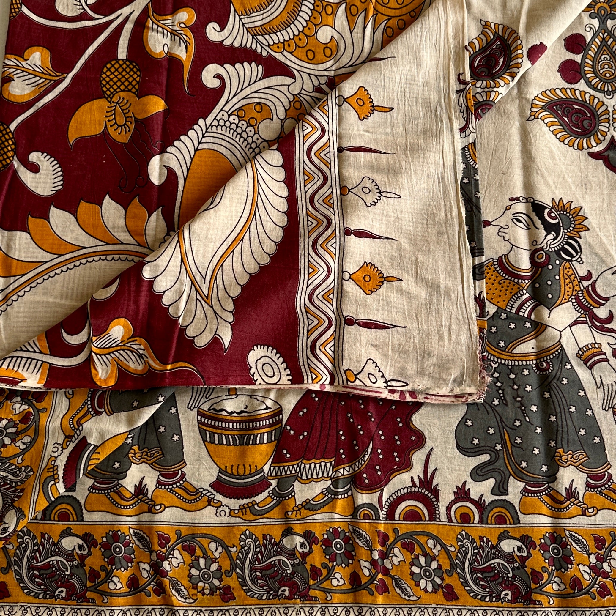Kalamkari Printed Soft Cotton in Earthy Shades & Beautiful Prints