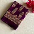 Festive Purple Paisley Handblock Printed Soft Cotton Stunner