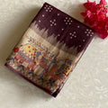 Trendy Brown Soft Tusaar Silk with Printed Designer Warli Borders & Pallu