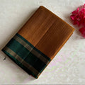 Jaggery Mustard Designer Pure Silk Saree With Bottle Green Pallu