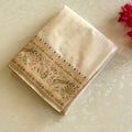 Ivory Meenakari designer soft tussar with woven work