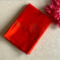 Kanakambari Orange Designer Pure Silk Saree With Metallic Gold Kollam Zari
