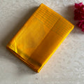 Sunflower Yellow Designer Pure Silk Saree With Teal Pallu And Gold Paisley