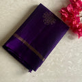Royal Purple Designer Pure Silk Saree With Antique Gold Kollam Zari