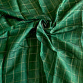 Handwoven Pure Desi Tussar Silk Fabric - Bottle Green