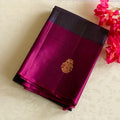 Magenta Silk Saree Antique Gold Jacquard Pallu Elephant Buta Traditional