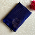Royal Blue Designer Pure Silk Saree With Antique Gold Zari Border