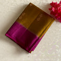 Golden Mustard Designer Pure Silk Saree With Rich Magenta Border