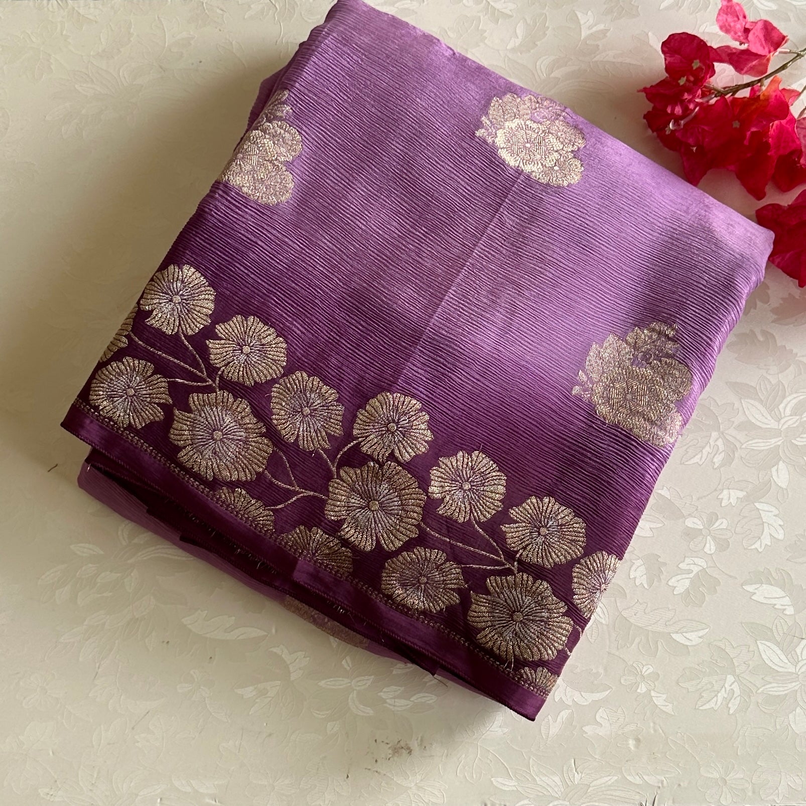 Most lightweight Shades of Lavender & Burgundy Soft Georgette Beauty