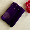 Deep Violet Silk Saree with Antique Gold Brocade and Diamond Pallu