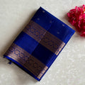 Royal Blue Designer Pure Silk Saree With Antique Gold Pallu