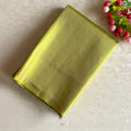 Light Dreamy Green Designer Pure Silk Saree With Taupe Brown Pallu
