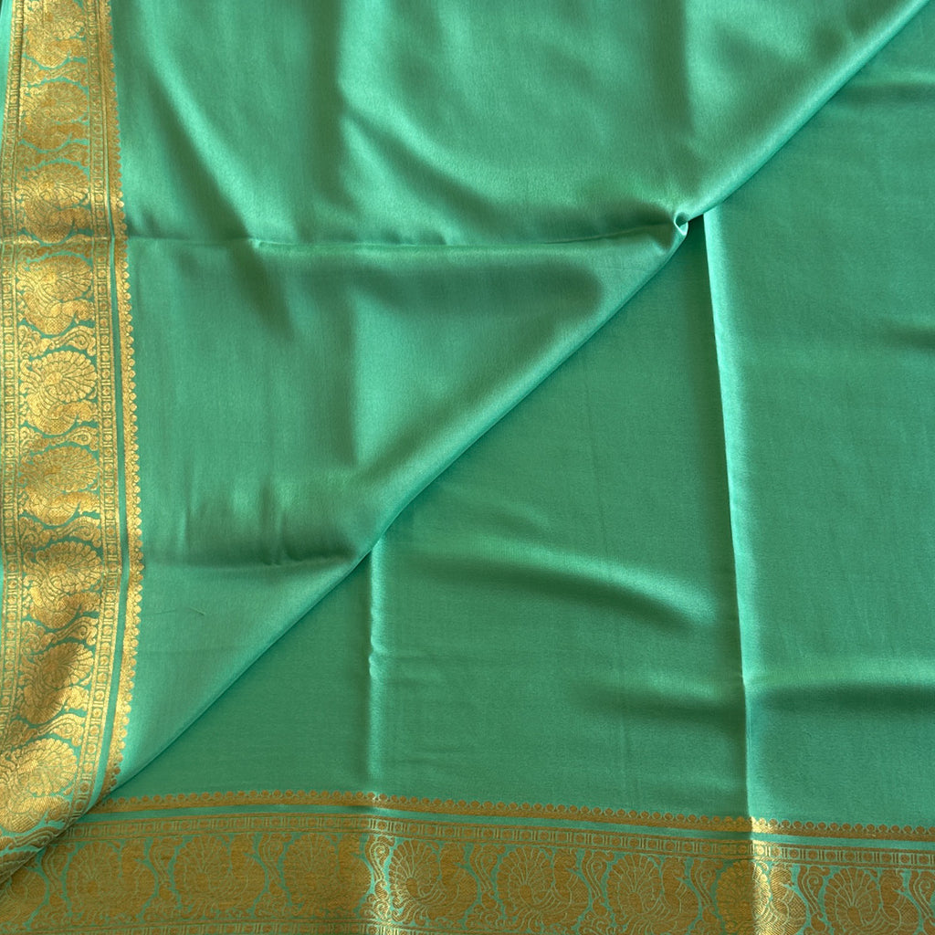 Dreamy Pastel Sea Green Pure Mysore Silk