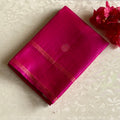 Rani Pink Designer Pure Silk Saree With Pistachio Green Pallu
