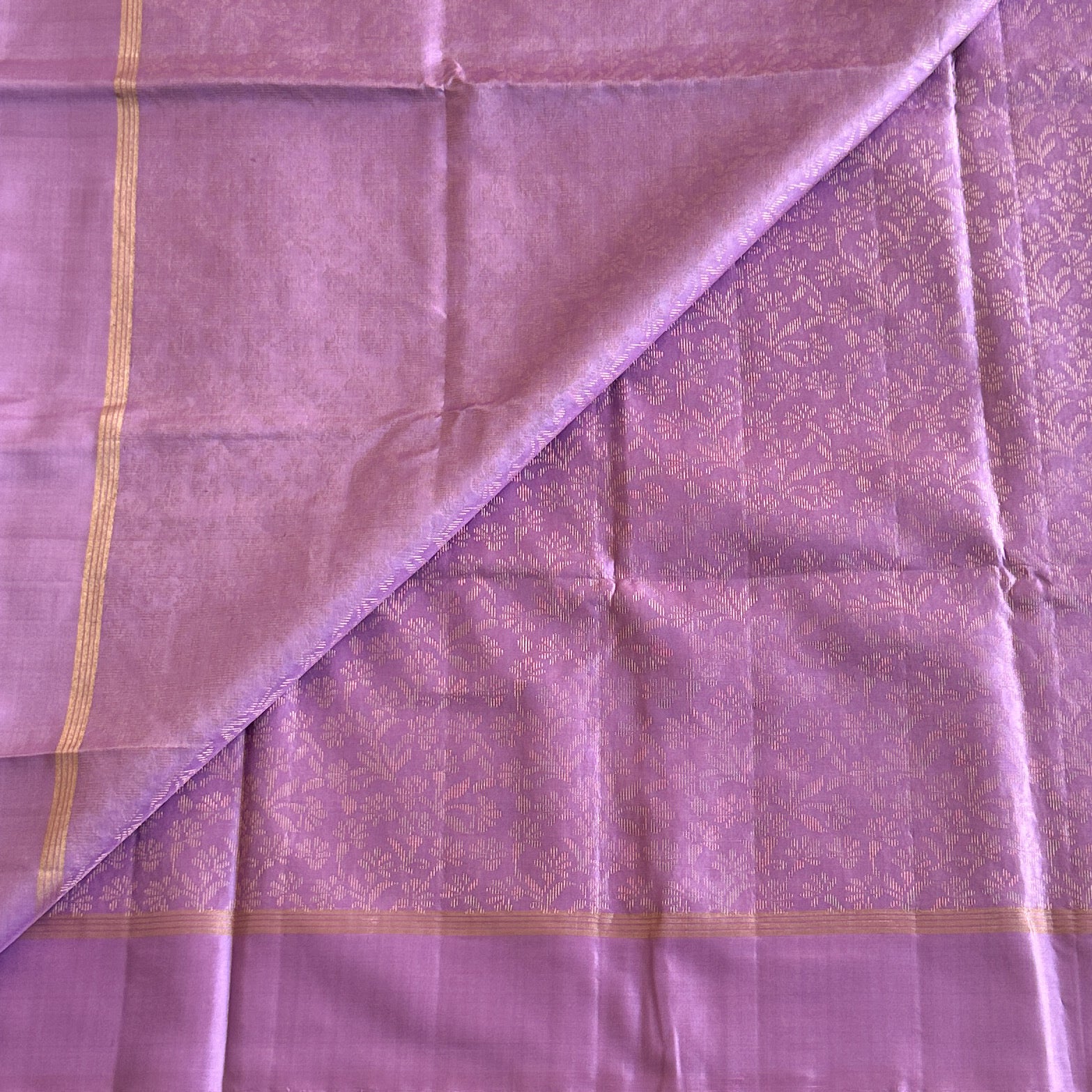 Lush Lavender Brocade Zari Woven Pure Handloom Silk