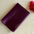 Plum Purple Designer Pure Silk Saree With Antique Gold Border And Pallu