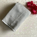 Soft Tinted grey jute Tussar Saree With Antique Black Gold Embroidery Blouse