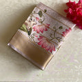 Lightest Silver Mauve Soft Tussar Silk Saree With Lotus Pink Pallu