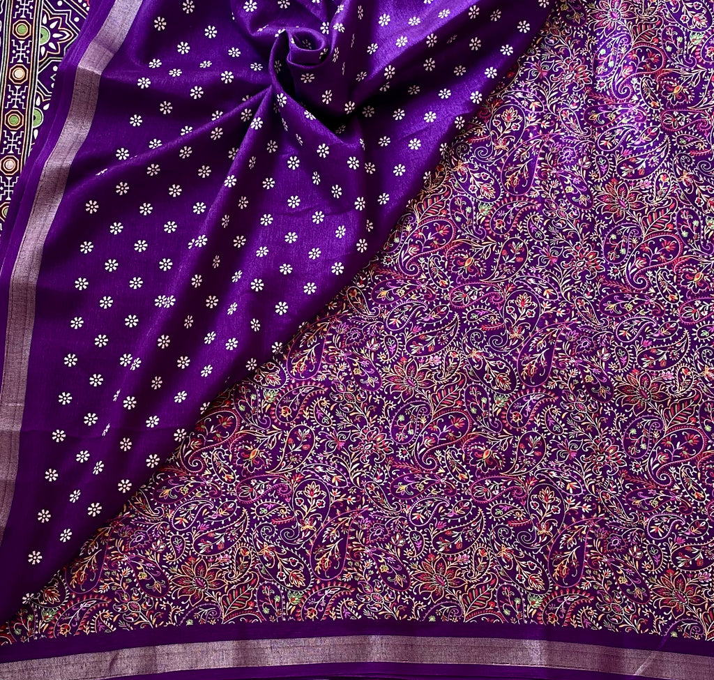 Wine Purple Paisley Printed Soft Cotton - Everyday Elegance