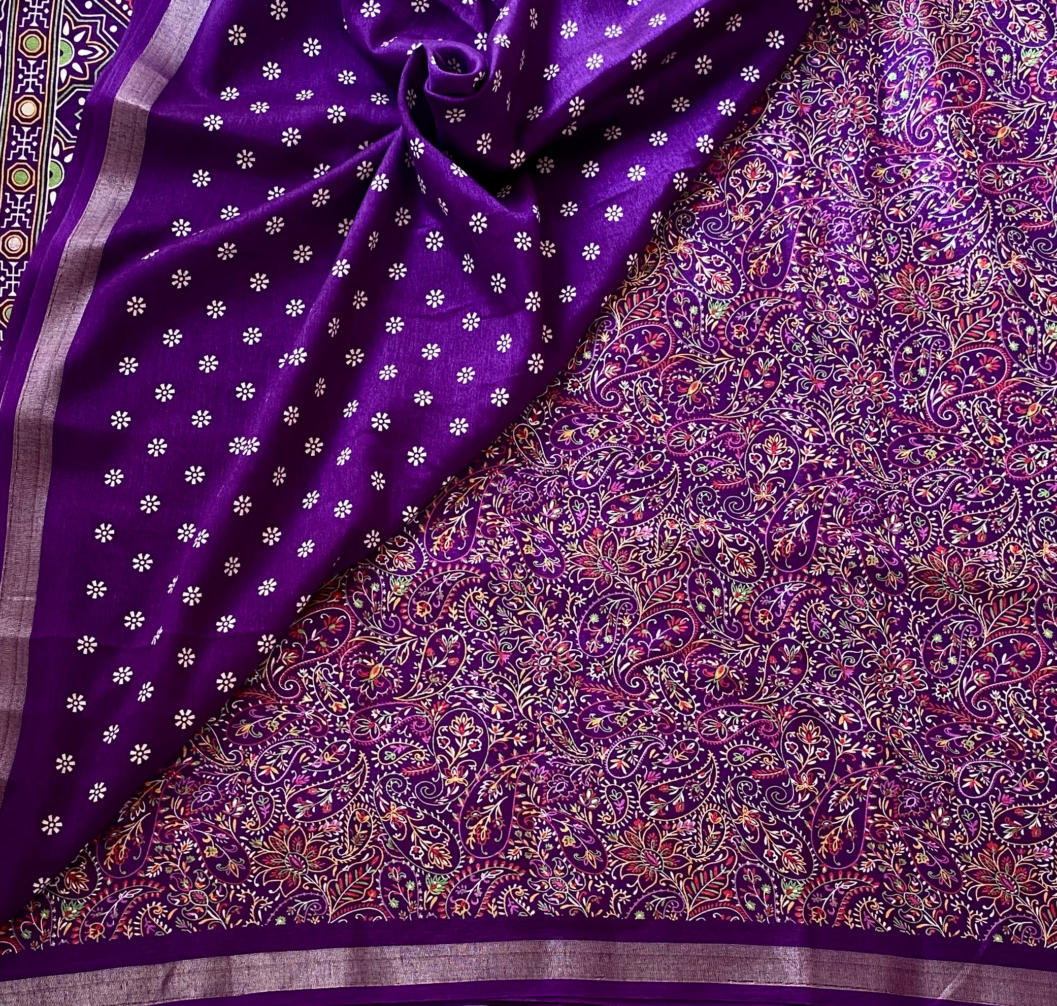 Wine Purple Paisley Printed Soft Cotton - Everyday Elegance