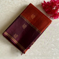 Classic Rust Red with Wine Brown Designer Pure Silk with Intricate Pallu