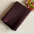 Deep Wine Chocolate Designer Pure Silk Saree With Antique Gold Pallu