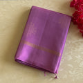 Orchid Purple Saree Antique Gold Medallion Buti Triple Stripe Border