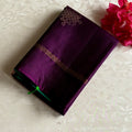 Deep Plum Designer Pure Silk Saree With Turquoise Kollam Stunner