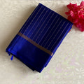 Royal Blue Designer Pure Silk Saree With Gold Brocade Border