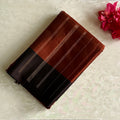 Burnt Orange Designer Pure Silk Saree With Deep Plum Pallu