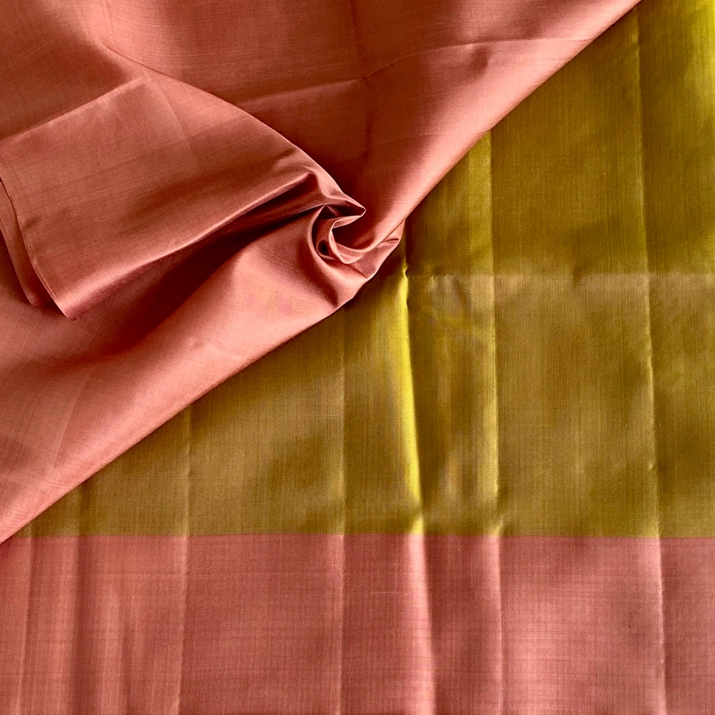 Pastel Olive Green Designer Pure Silk Saree With  Dusky Rose kollam zari weave