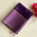 Elegant Amethyst Purple Silk Saree Antique Gold Paisley Brocade Pallu
