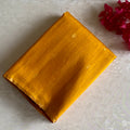 Mustard Yellow Designer Pure Raw Silk Saree With Royal Purple Pallu