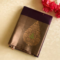 Royal Purple Saree Rose Gold Pallu Paisley Buta Woven Elegance