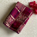 Ombre Shades of Magenta, Rust & Purple With Beautiful Checkered Patterns