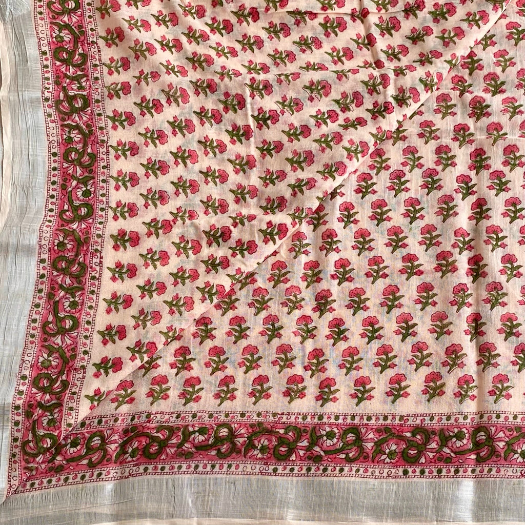 Dreamy Summer Pastel Sorbet - Block Printed Soft Linen Elegance