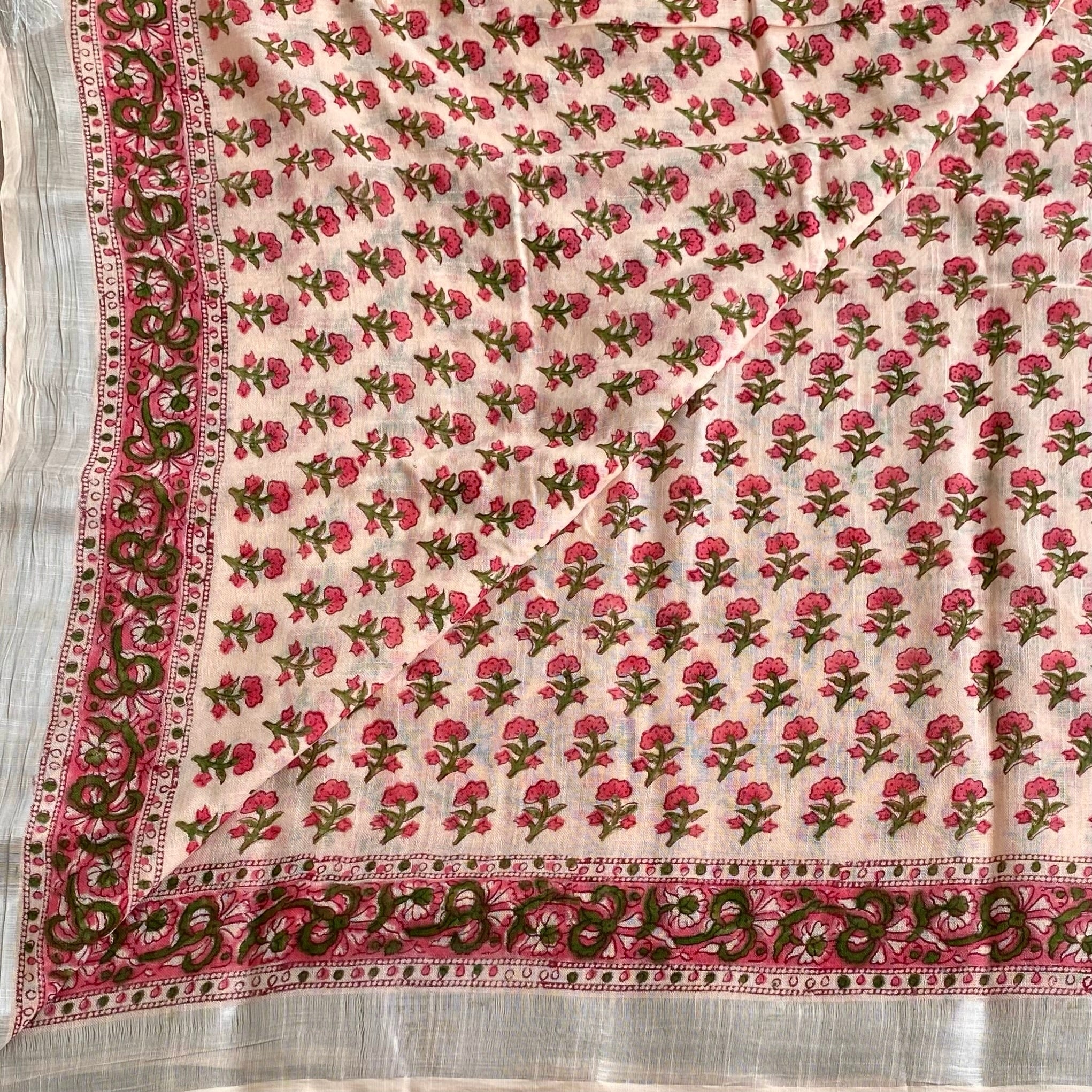 Dreamy Summer Pastel Sorbet - Block Printed Soft Linen Elegance