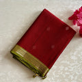 Maroon Lime Green Silk Saree Gold Zari Woven Pallu Buti