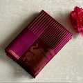 Stunner Magenta Designer Pure Silk Saree With Metallic Gold Zari Elephants