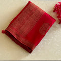 Magenta Gold Zari Paisley Silk Saree Elegant Wedding Wear Collection