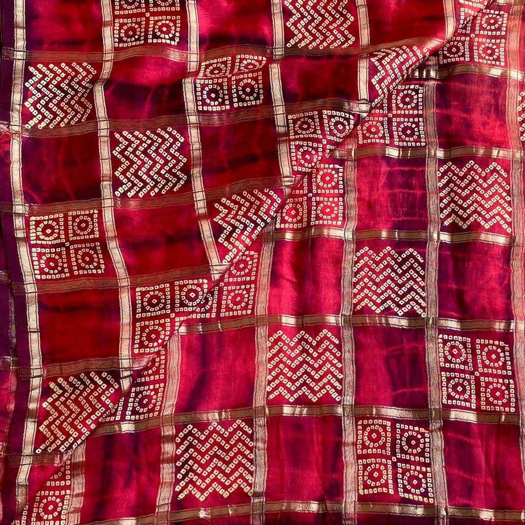Ombre Shades of Rust, Brick & Purple With Beautiful Checkered Patterns