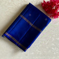 Royal Blue Designer Pure Silk Saree With Rose Gold Zari